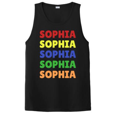 Sophia Colorful Name Stack Pride In Your Name Gift PosiCharge Competitor Tank