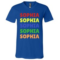 Sophia Colorful Name Stack Pride In Your Name Gift V-Neck T-Shirt