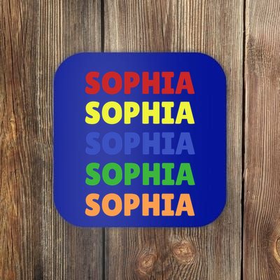 Sophia Colorful Name Stack Pride In Your Name Gift Coaster