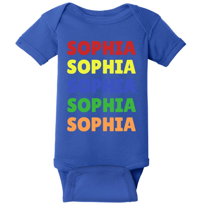 Sophia Colorful Name Stack Pride In Your Name Gift Baby Bodysuit
