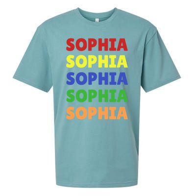 Sophia Colorful Name Stack Pride In Your Name Gift Sueded Cloud Jersey T-Shirt