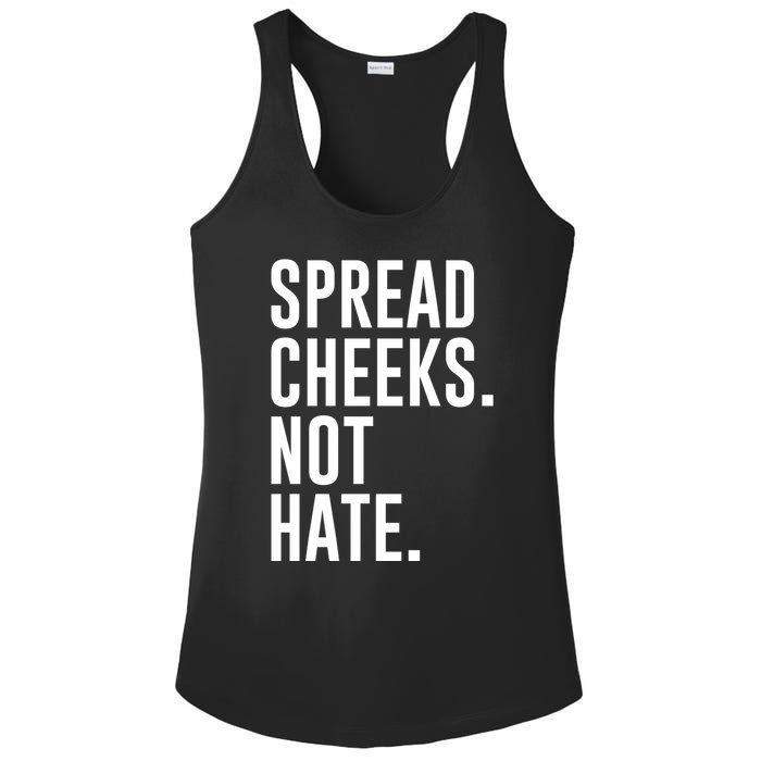 Spread Cheeks Not Hate Funny Gym Fitness And Workout Ladies PosiCharge Competitor Racerback Tank