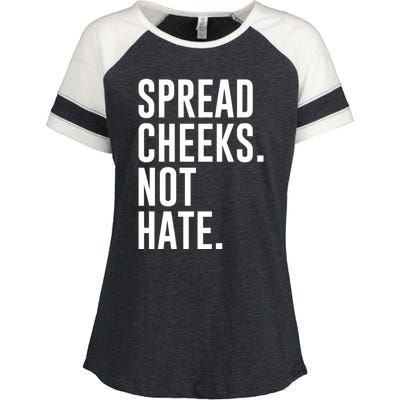 Spread Cheeks Not Hate Funny Gym Fitness And Workout Enza Ladies Jersey Colorblock Tee