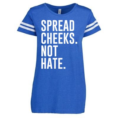 Spread Cheeks Not Hate Funny Gym Fitness And Workout Enza Ladies Jersey Football T-Shirt