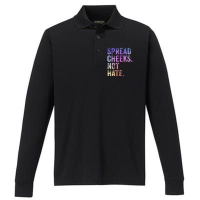 Spread Cheeks Not Hate Performance Long Sleeve Polo