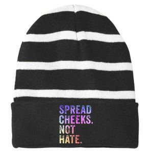 Spread Cheeks Not Hate Striped Beanie with Solid Band