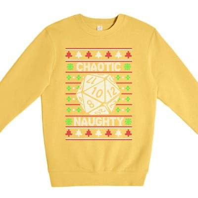 Santa Chaotic Naughty Christmas D20 Ugly Tabletop Sweater Great Gift Premium Crewneck Sweatshirt