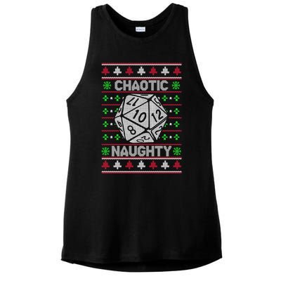 Santa Chaotic Naughty Christmas D20 Ugly Tabletop Sweater Great Gift Ladies PosiCharge Tri-Blend Wicking Tank