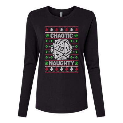 Santa Chaotic Naughty Christmas D20 Ugly Tabletop Sweater Great Gift Womens Cotton Relaxed Long Sleeve T-Shirt