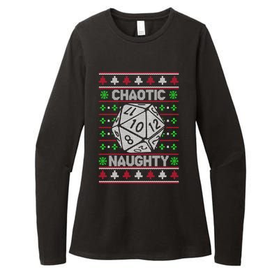 Santa Chaotic Naughty Christmas D20 Ugly Tabletop Sweater Great Gift Womens CVC Long Sleeve Shirt