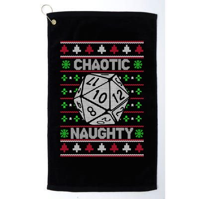 Santa Chaotic Naughty Christmas D20 Ugly Tabletop Sweater Great Gift Golf Towel