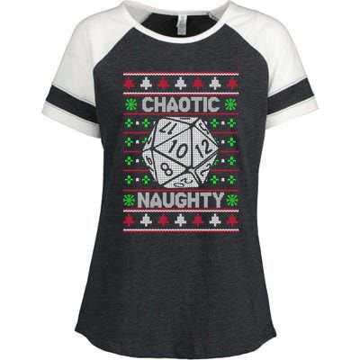 Santa Chaotic Naughty Christmas D20 Ugly Tabletop Sweater Great Gift Enza Ladies Jersey Colorblock Tee