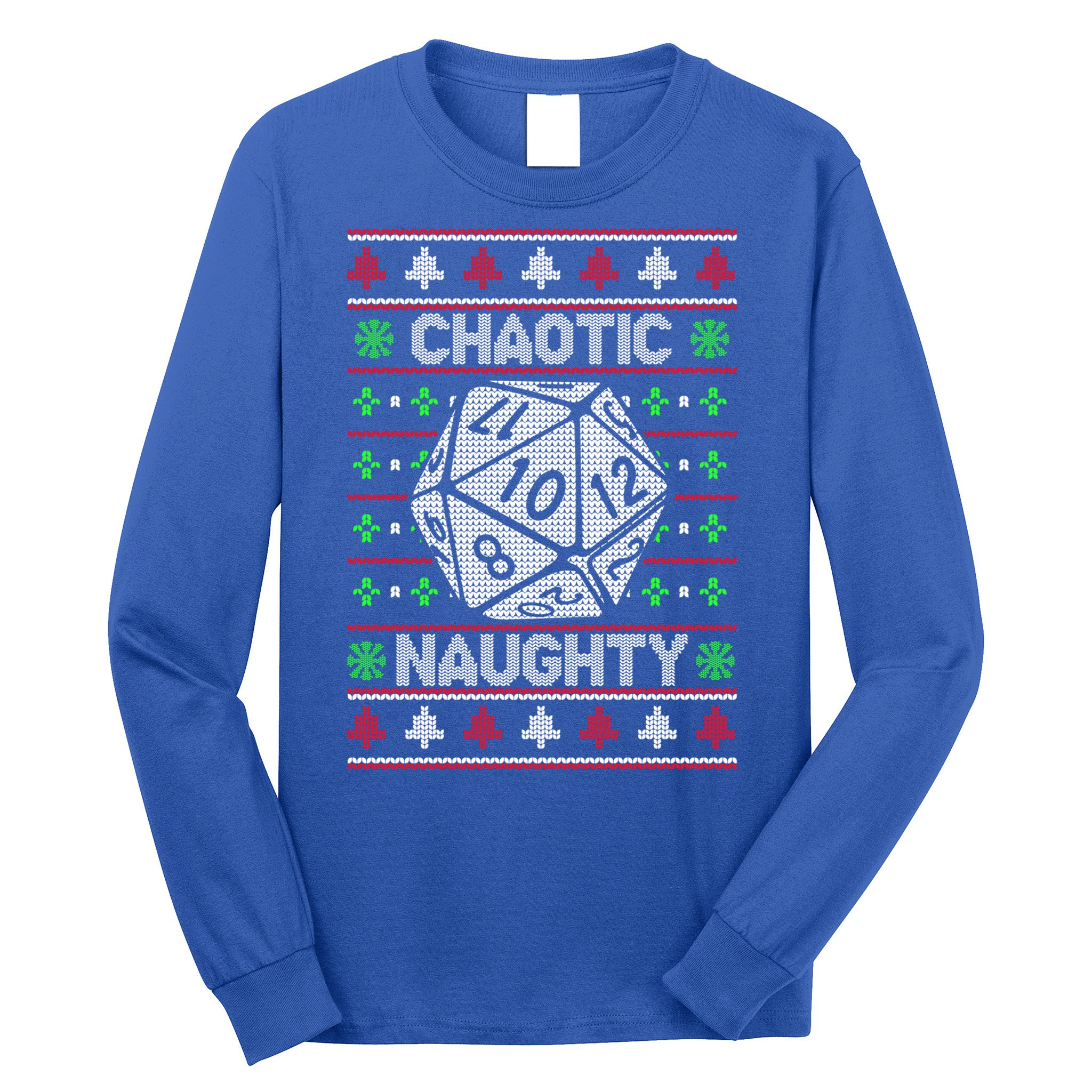 Santa Chaotic Naughty Christmas D20 Ugly Tabletop Sweater Great Gift Long Sleeve Shirt