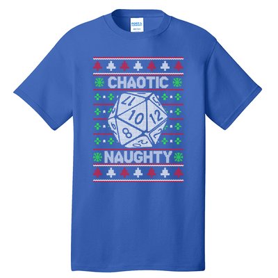 Santa Chaotic Naughty Christmas D20 Ugly Tabletop Sweater Great Gift Tall T-Shirt