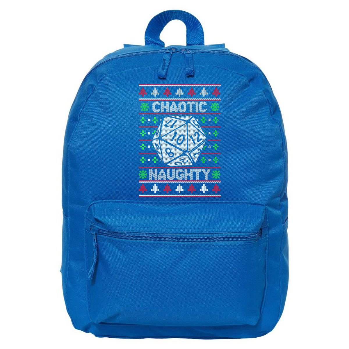 Santa Chaotic Naughty Christmas D20 Ugly Tabletop Sweater Great Gift 16 in Basic Backpack