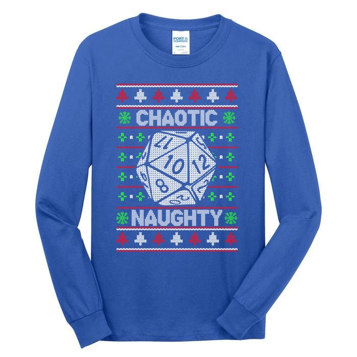 Santa Chaotic Naughty Christmas D20 Ugly Tabletop Sweater Great Gift Tall Long Sleeve T-Shirt