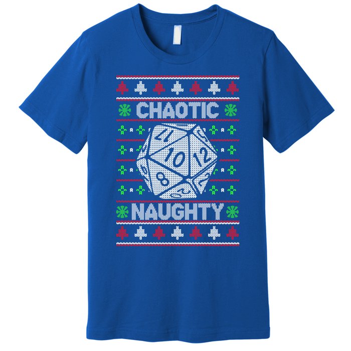 Santa Chaotic Naughty Christmas D20 Ugly Tabletop Sweater Great Gift Premium T-Shirt