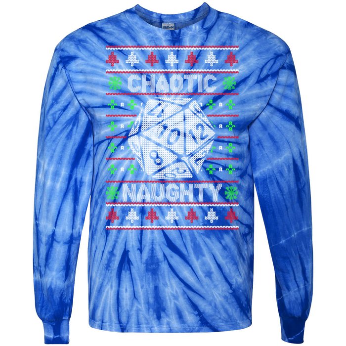 Santa Chaotic Naughty Christmas D20 Ugly Tabletop Sweater Great Gift Tie-Dye Long Sleeve Shirt