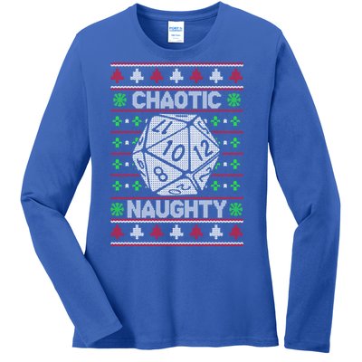 Santa Chaotic Naughty Christmas D20 Ugly Tabletop Sweater Great Gift Ladies Long Sleeve Shirt