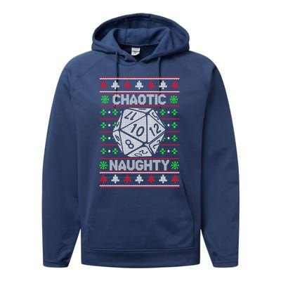 Santa Chaotic Naughty Christmas D20 Ugly Tabletop Sweater Great Gift Performance Fleece Hoodie