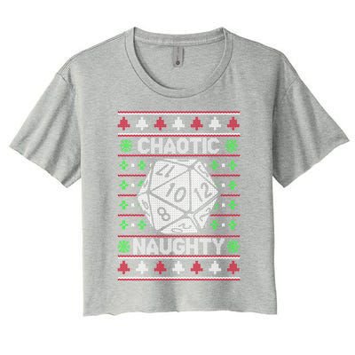 Santa Chaotic Naughty Christmas D20 Ugly Tabletop Sweater Great Gift Women's Crop Top Tee