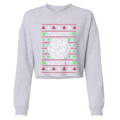 Santa Chaotic Naughty Christmas D20 Ugly Tabletop Sweater Great Gift Cropped Pullover Crew