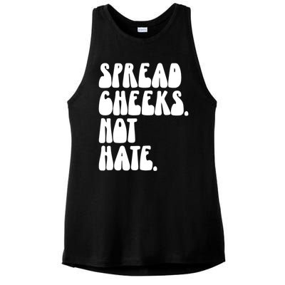 Spread Cheeks Not Hate Funny Gym Fitness And Workout Ladies PosiCharge Tri-Blend Wicking Tank