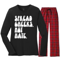 Spread Cheeks Not Hate Funny Gym Fitness And Workout Women's Long Sleeve Flannel Pajama Set 