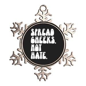 Spread Cheeks Not Hate Funny Gym Fitness And Workout Metallic Star Ornament