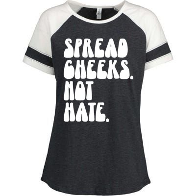 Spread Cheeks Not Hate Funny Gym Fitness And Workout Enza Ladies Jersey Colorblock Tee