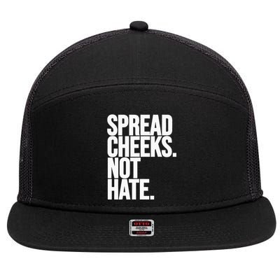 Spread Cheeks Not Hate Funny Gym Fitness And Workout 7 Panel Mesh Trucker Snapback Hat