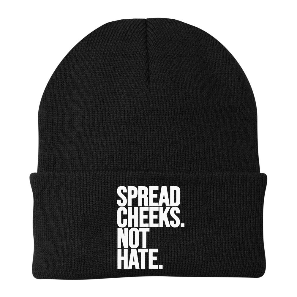 Spread Cheeks Not Hate Funny Gym Fitness And Workout Beanie