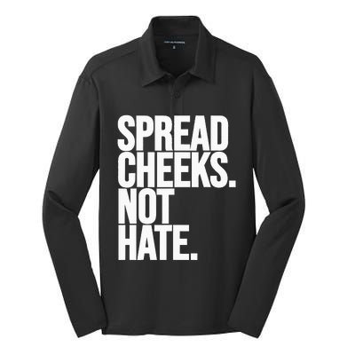 Spread Cheeks Not Hate Funny Gym Fitness And Workout Silk Touch Performance Long Sleeve Polo