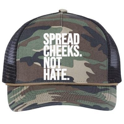 Spread Cheeks Not Hate Funny Gym Fitness And Workout Retro Rope Trucker Hat Cap