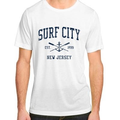 Surf City Nj Vintage Crossed Oars & Boat Anchor Adult ChromaSoft Performance T-Shirt