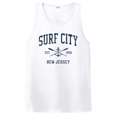 Surf City Nj Vintage Crossed Oars & Boat Anchor PosiCharge Competitor Tank