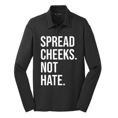 Spread Cheeks Not Hate Funny Gym Fitness And Workout Silk Touch Performance Long Sleeve Polo