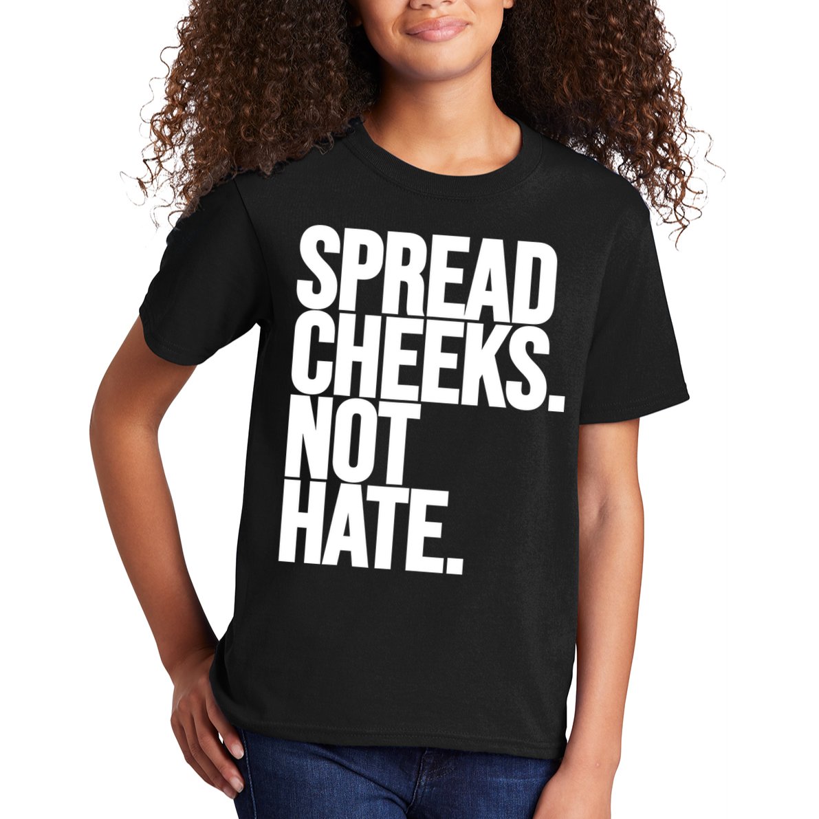 Spread Cheeks Not Hate Funny Gym Fitness And Workout Kids T-Shirt