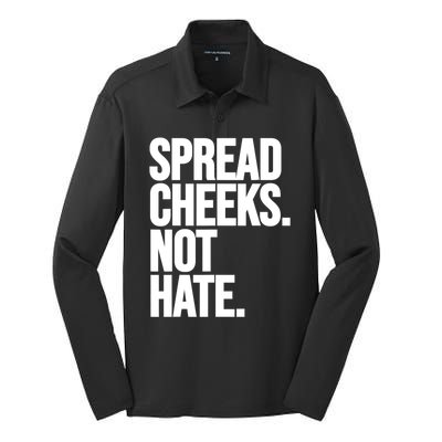 Spread Cheeks Not Hate Funny Gym Fitness And Workout Silk Touch Performance Long Sleeve Polo