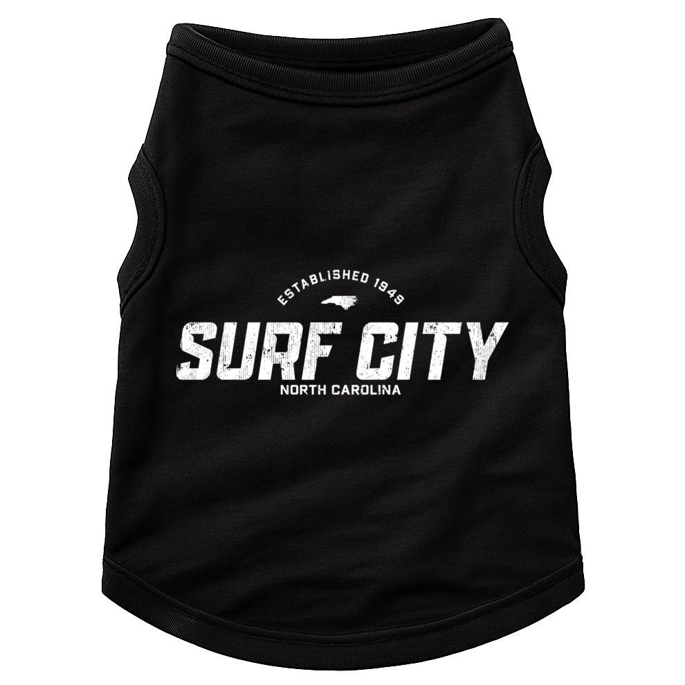 Surf City North Carolina Nc Vintage Athletic Sports Logo Cute Gift Doggie Tank