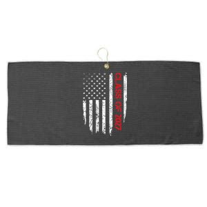 Senior Class Of 2027 Graduation Patriotic American Flag Large Microfiber Waffle Golf Towel