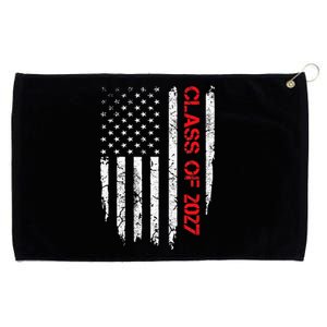 Senior Class Of 2027 Graduation Patriotic American Flag Grommeted Golf Towel