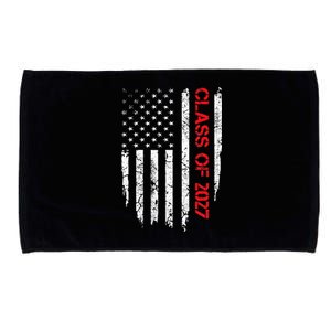 Senior Class Of 2027 Graduation Patriotic American Flag Microfiber Hand Towel