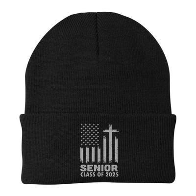 Senior Class Of 2025 Usa Flag Cross Christian Graduation Beanie