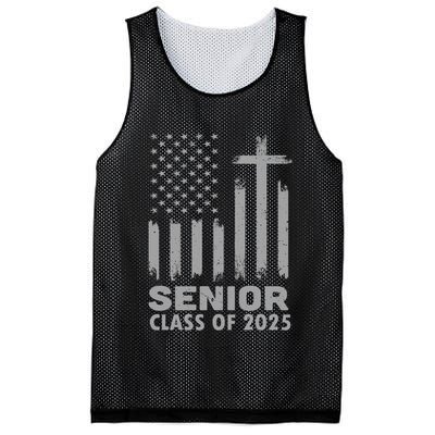 Senior Class Of 2025 Usa Flag Cross Christian Graduation Mesh Reversible Basketball Jersey Tank