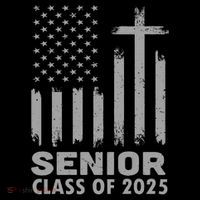 Senior Class Of 2025 Usa Flag Cross Christian Graduation Poster