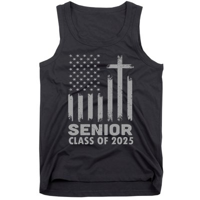 Senior Class Of 2025 Usa Flag Cross Christian Graduation Tank Top