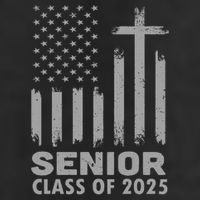 Senior Class Of 2025 Usa Flag Cross Christian Graduation Golf Towel