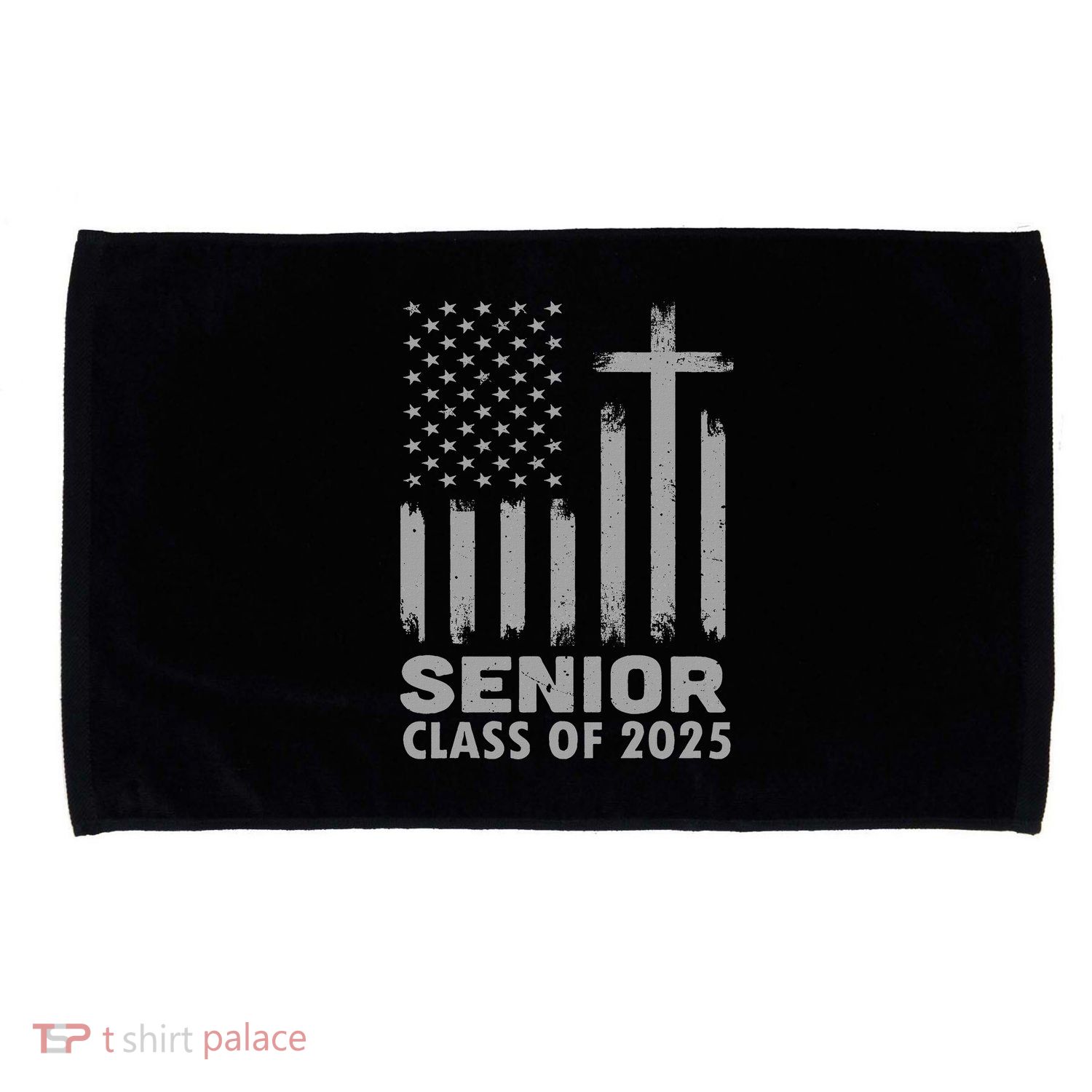 Senior Class Of 2025 Usa Flag Cross Christian Graduation Microfiber Hand Towel