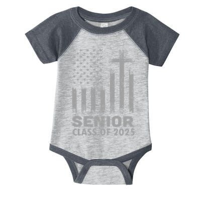 Senior Class Of 2025 Usa Flag Cross Christian Graduation Infant Baby Jersey Bodysuit
